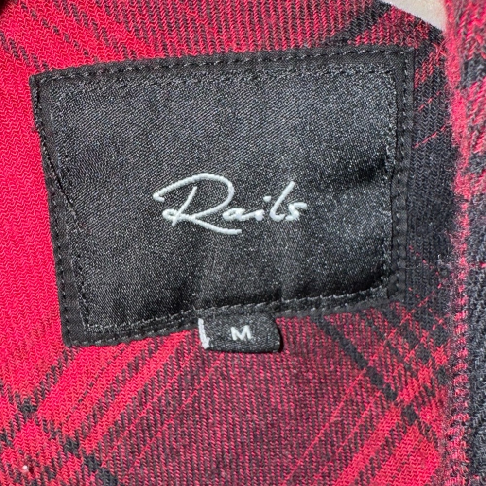 Rails Plaid Red And Black Button Shirt - image 2